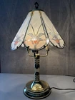 Hollywood Regency Tiffany Style Lotus Touch Lamp Stained Glass Table Lamp VTG