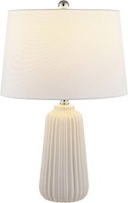 Lighting Collection Sawyer Modern Ivory Ceramic 24-inch Bedroom Living Room