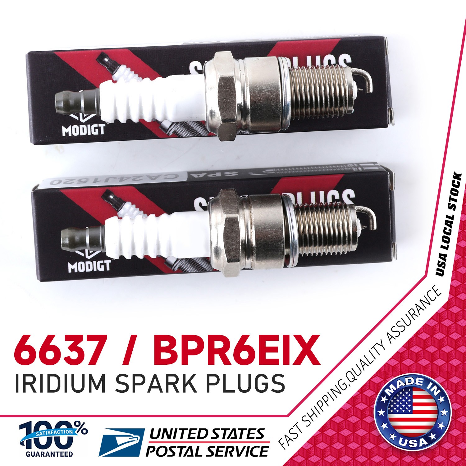 Set of 4 OEM Replacement For NGK 6637 / BPR6EIX Premium Iridium Spark Plugs NEW