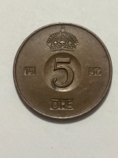 👀SWEDEN 1956 5 ORE COIN VINTAGE  👀
