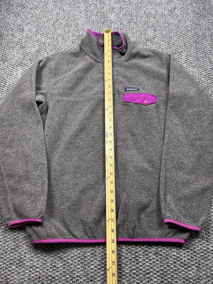Sudadera polar Patagonia Synchilla para mujer grande gris púrpura pulóver a presión Foto 4 de 4