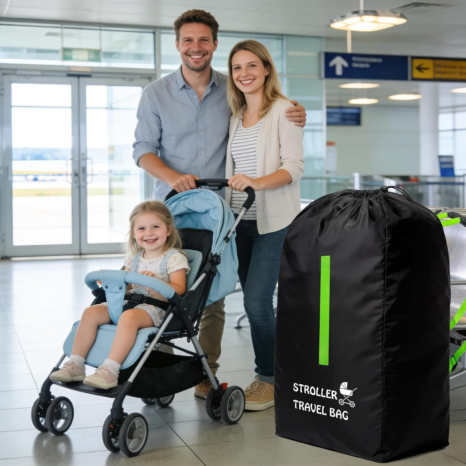 Borsa Trasporto Passeggino Seggiolino Borsa per Seggiolino Auto Pieghevole per P foto 5