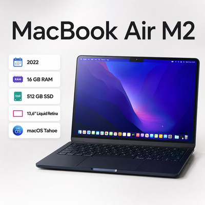 Apple MacBook Air M2 2022 13,6'' | 16GB RAM | 512GB SSD | macOS Tahoe | lesen