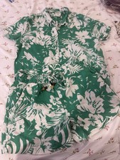 Womens Shorts And Top Set Green Beach Outfit Size Small