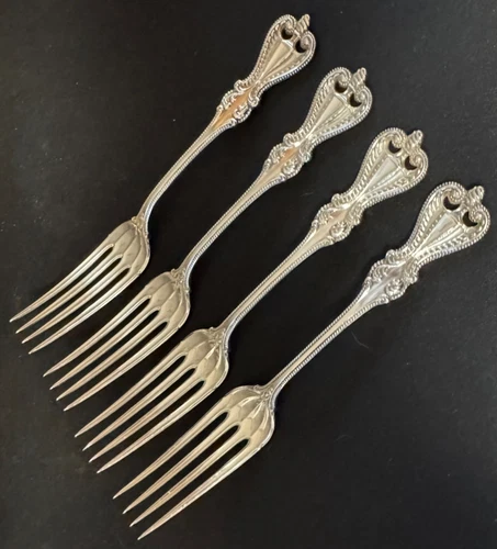 FOUR ANTIQUE TOWLE OLD COLONY (1894) STERLING SILVER DINNER/LUNCH  FORKS