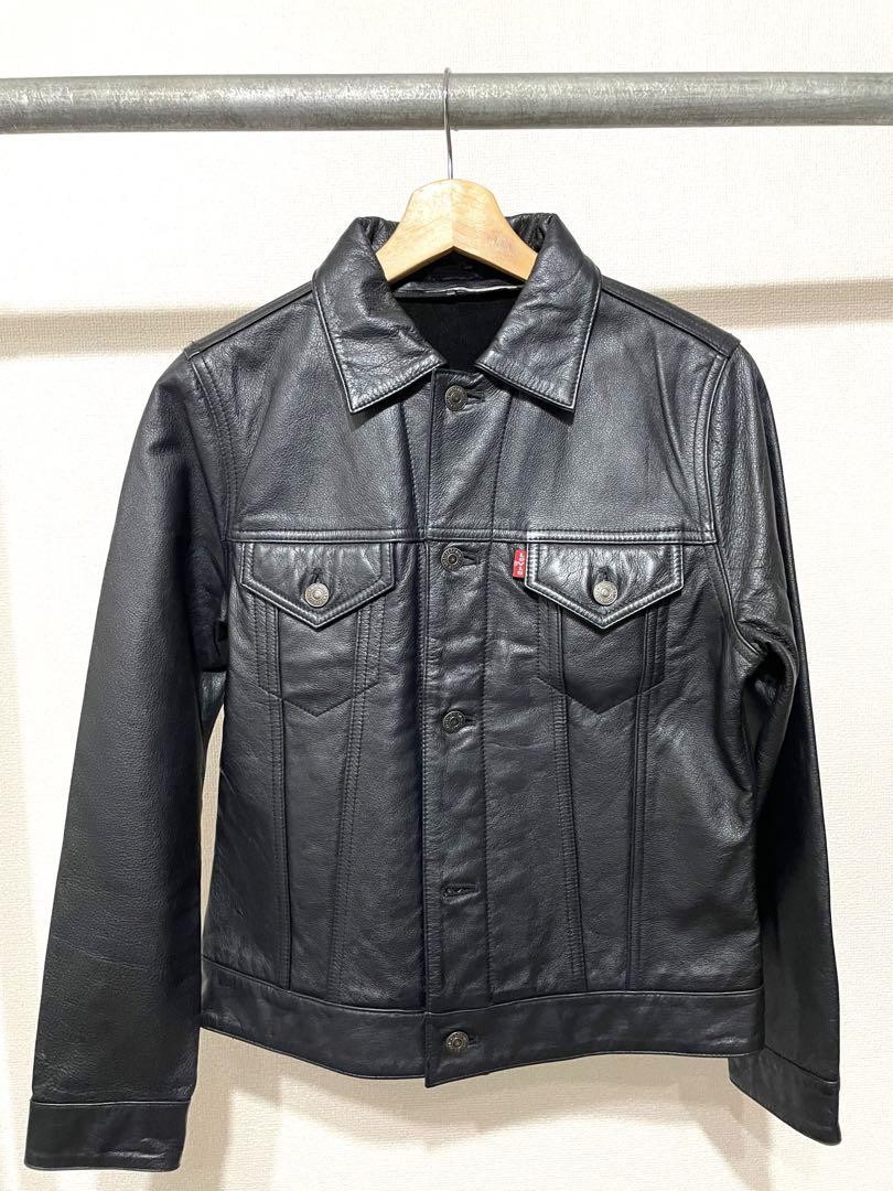 Authentic Levi's black leather jacket cowhide 3rd… - image 15