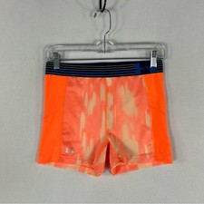 Under Armour Orange 3 Shorty Shorts Women s S Patterned Compression Heat Gear