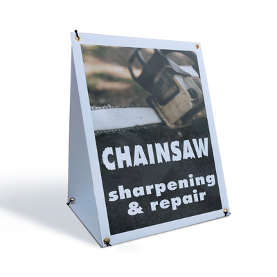 Chainsaw Sharpening and Repair A-Frame Sidewalk Sign Tool Maintenance Experts