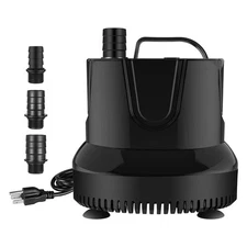YSSOA 800GPH Submersible Water Pump (3000L/H, 60W) with Bottom Suction, 9.8ft...