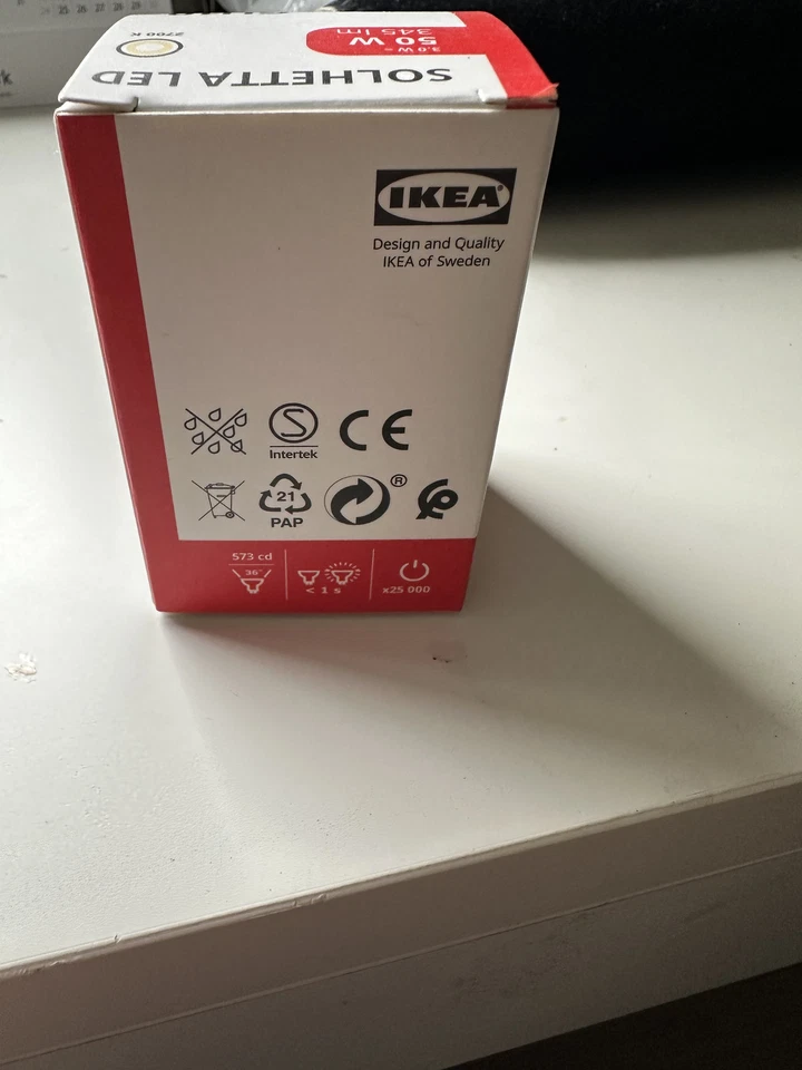 GU10 LED lightbulb WARM WHITE. SOLHETTA IKEA (3w = 50w / 345 Lumens)  2700K - Image 3 of 4