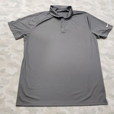 Nike Polo Shirt Mens XL Gray Dri-Fit Short Sleeve Golf Casual