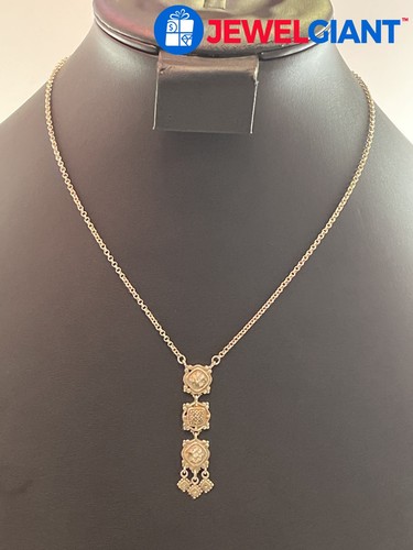 A STERLING SILVER 17.5 INCH NECKLACE MISSING STONES 8.3G #FO015