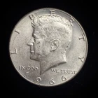 40% Silver 1966 Kennedy Half Dollar - 08-51