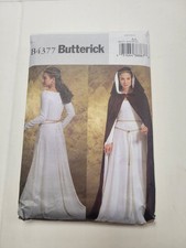 Butterick B4377 Renaissance Medieval Historical Costume Dress/Cape Pattern