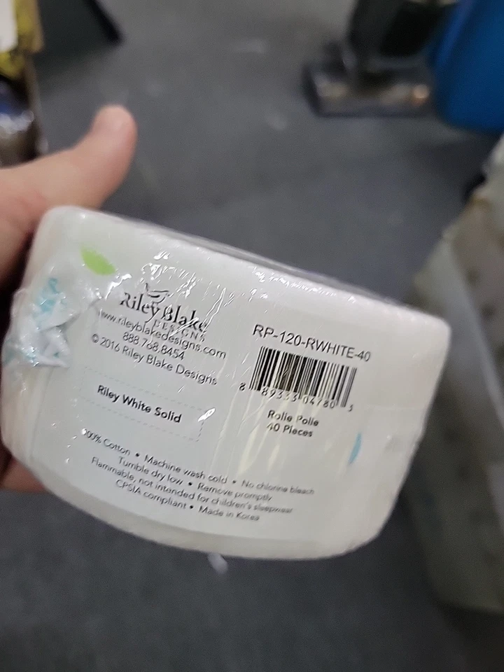 Riley Blake Cotton Jelly Roll Up - Riley White Solid -  40 2.5" strips - Image 2 of 4