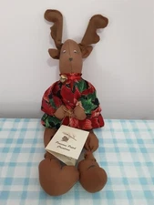 Pinecone Patch Creations Durand Deer- Handmade Cloth Shelf Sitting Xmas Deer