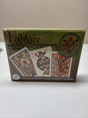 CARTE DA GIOCO SIGILLATE FOLKLORE PIATNIK BRIDGE RAMINO ORIGINAL PLAYING CARDS
