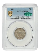 1882 5C PCGS/CAC MS64 - Shield Nickel