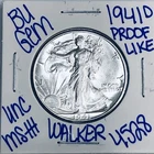 1941 D BU UNCIRCULATED LIBERTY WALKING SILVER HALFDOLLAR AUTHENTIC U.S.MINT 4528