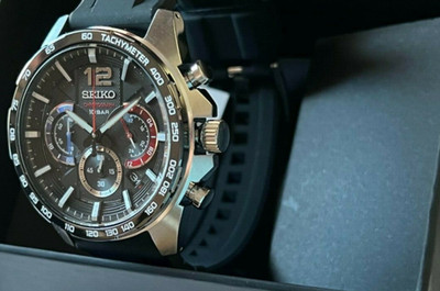 SEIKO SSB347 QUARTZ Men's Chronograph silicone strap  SSB347-NEW