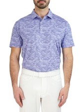 Hickey Freeman Performance Golf Polo Shirt Mens XL Purple Camo Waterfall