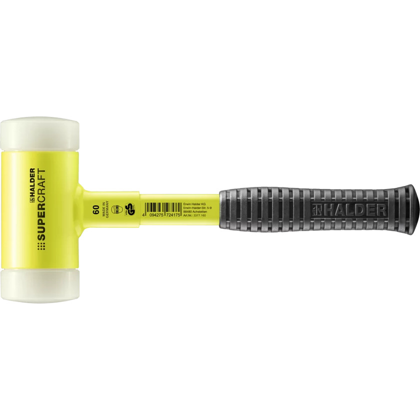 Halder 3377.160 SUPERCRAFT Soft-Face Dead Blow Mallet Fluorescent Ø 60mm