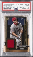 2021 MUSEUM COLLECTION MEANINGFUL MATERIALS RELICS GOLD MIKE TROUT 18/25 PSA 9