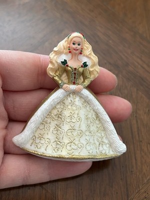 Vintage Hallmark Mattel Gold Holiday Barbie Brooch Signed Nice!