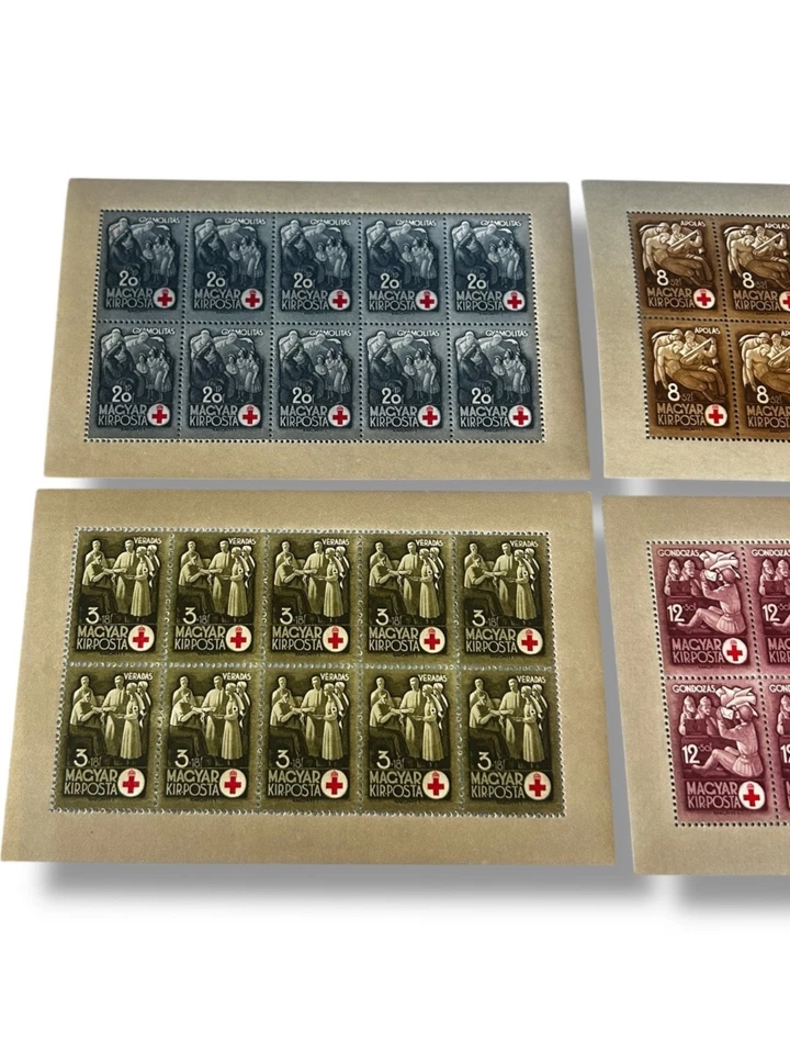 Hungría 1942 Sc B144-7 Mi 691-44 Juego Perforado NH Cruz Roja Juego Completo Foto 3 de 4
