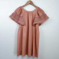 Old Navy Girl's Peachy Pink Cotton Flutter Sleeve Dress NWT