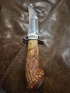 Fixed Blade Knife Stainless Steel Blade With Antler Style Handle