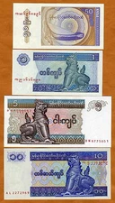 Myanmar / Burma, SET, 50;1;5;10, ND (1991-1998), UNC