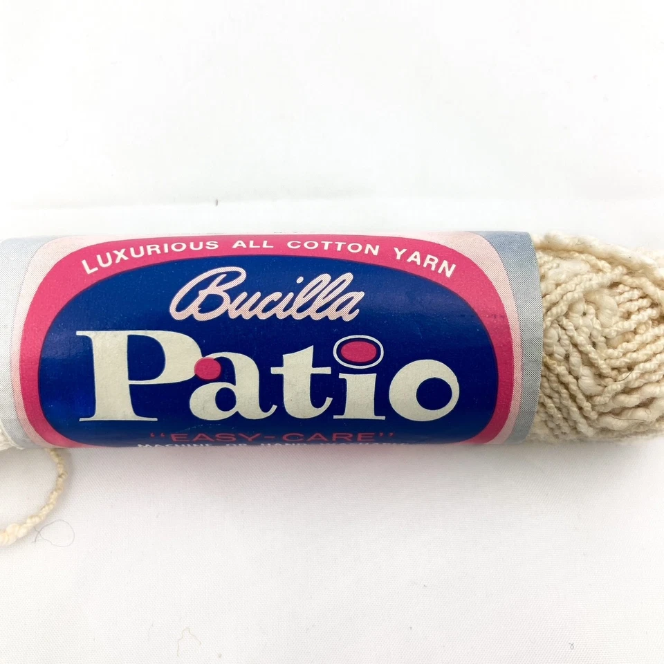 Lote De Colección Bucilla Patio Lujoso Algodón Blanco Hilo Boucle 9 Madejas Mismo Tinte Foto 2 de 4