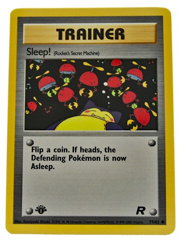 Sleep! 79/82 Common Trainer 1st Edition Team Rocket NM With eBay Shipping - Picture 3 of 3