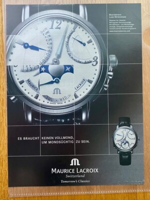 Maurice Lacroix Lune Retrograde Mondphase 2006 Vintage Watch Ad Werbung Reklame