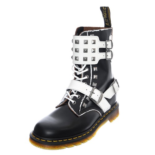 Dr.martens 1490 joska stud high boots black / white stivali uomo neri /  bianchi | eBay