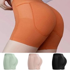 Latex False Buttocks Square Angle Underwear Butt Boxer Briefs Padded Hip Lifting