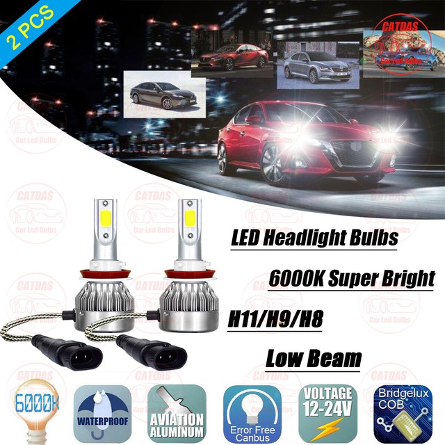 LED Headlight Low Beam Bulbs For Nissan Altima 20142019 H11 7600LM Bright White eBay