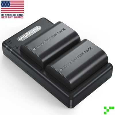 EVATRONIC Battery AC Dual Charger w/ 2x 2040mAh Battery for Canon LP-E6 EOS 6D