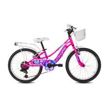 BICI BICICLETTA DA BAMBINA BIMBA 20" 6V FUCSIA CITY GIRL IN ACCIAIO NUOVA