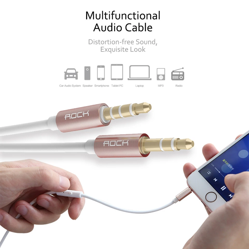 Cable de audio estéreo auxiliar de 3,5 mm macho a macho control en línea teléfono celular