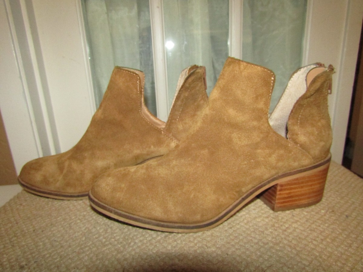 Stivaletti Steve Madden Lancaster In Pelle Scamosciata Color Cognac, Tacco A Blocco, Donna, Misura 5.5 US - 2