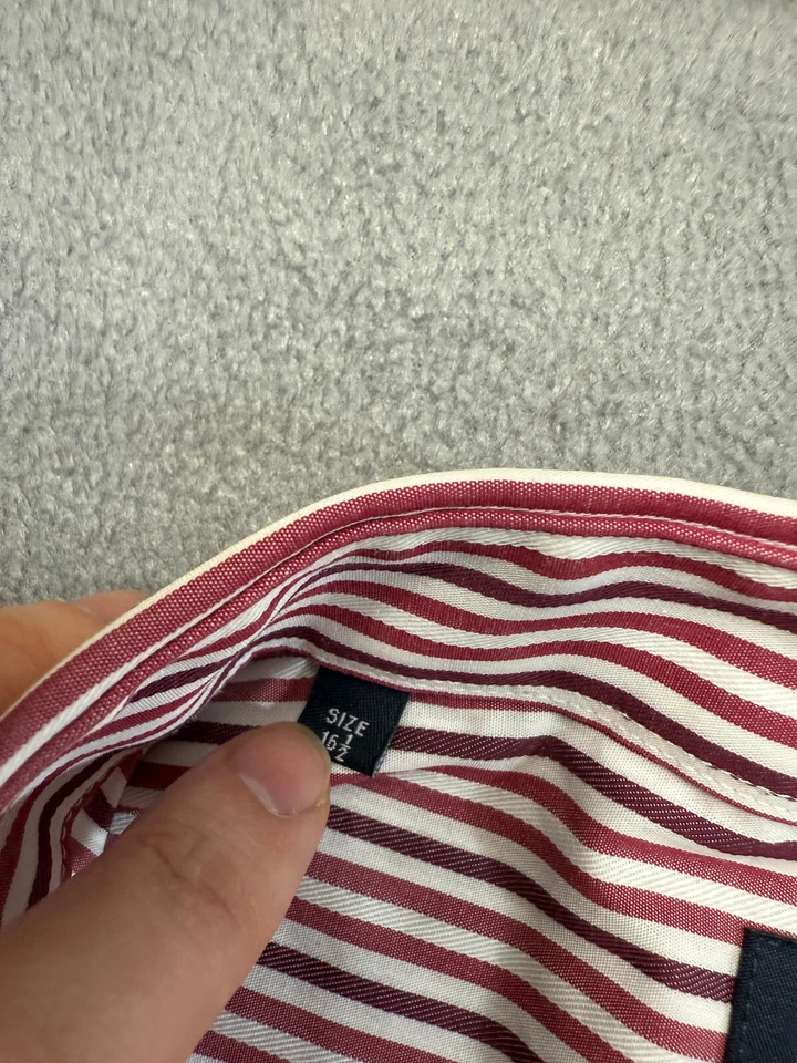 Daniel Hechter Cotton Button Up Long sleeve Shirt mens size 16.5 Striped - Image 3 of 4