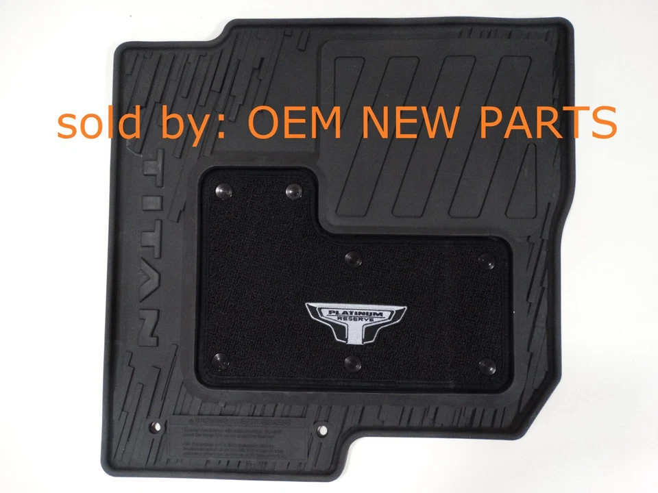 2016-2024 Nissan Titan Floor Mat OEM Rubber Weather Platinum Reserve 999E1W4C00 Foto 2 de 4
