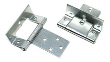 2 x Merriway Non Mortise Hinge Cranked Partial Wrap Cupboard Cabinet Flush 50mm