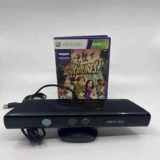 Microsoft Xbox 360 Black Kinect Sensor Bar &Kinect Adventures Model #1473-TESTED