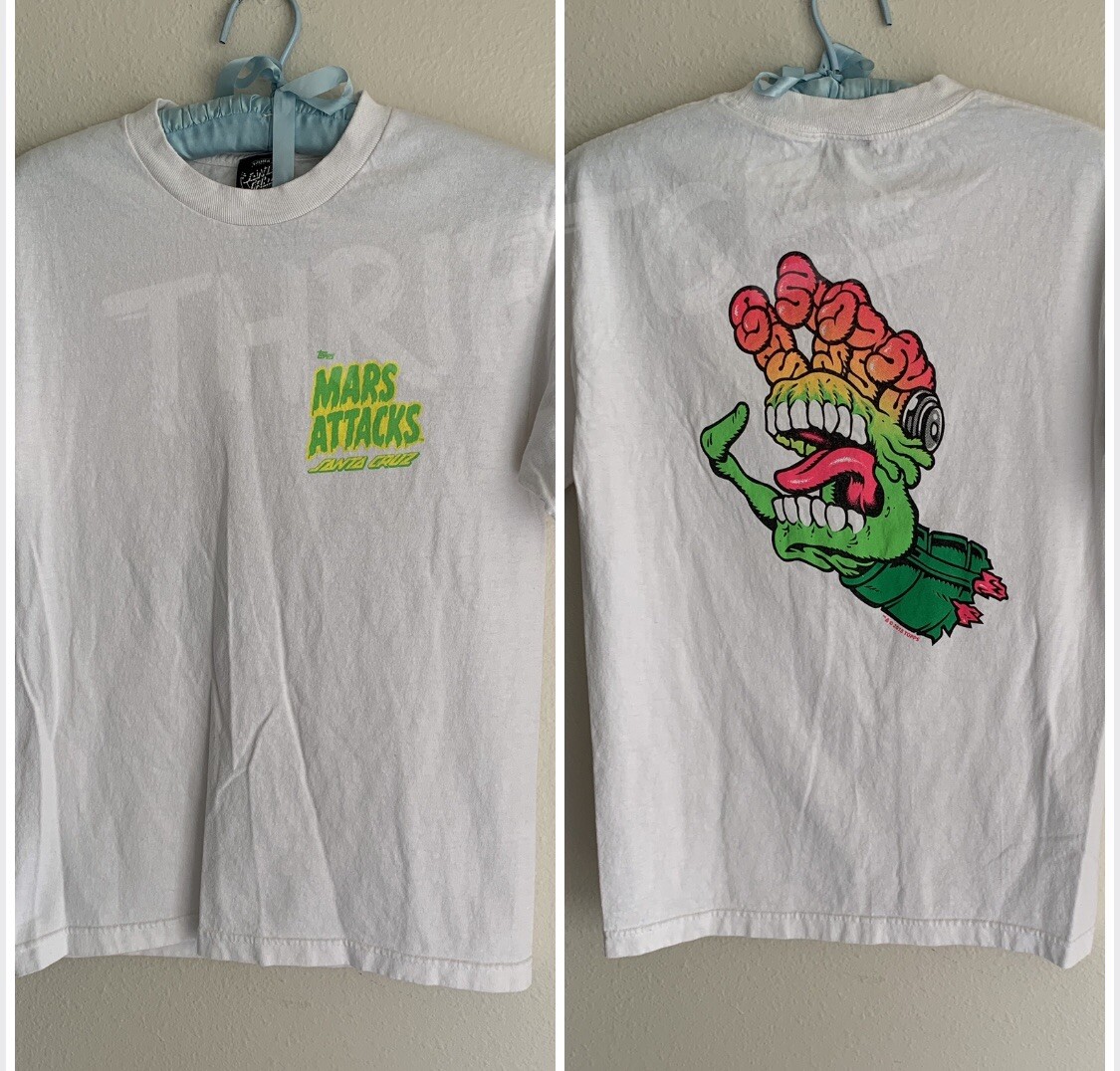 S Mars Attacks Santa Cruz T-shirt 90s Skateboards Alien Movie
