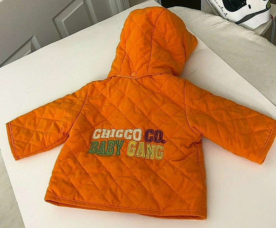 NUEVO CON ETIQUETAS Chicco Chaqueta Acolchada Pana Pantalones Infantil 6 Mod Capucha Naranja Amarillo Térmico Foto 3 de 4