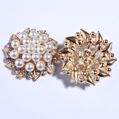 12PCS 30MM Vintage High Quality Round Sparking Ivory Pearl Buttons Embellishment - Picture 1 of 3