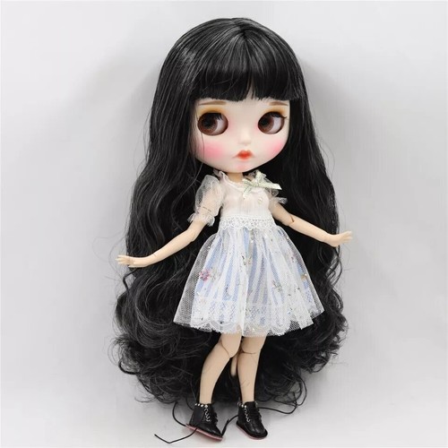 12" Blythe factory Doll Black Mix Grey Hair 1/6 BJD Joints Body Matte Face Toys - Picture 23 of 25